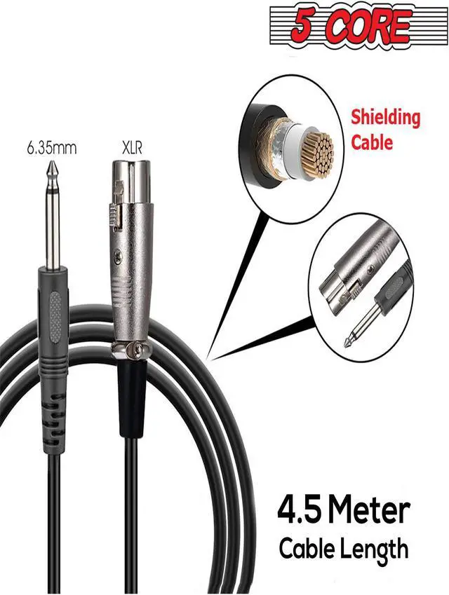 Alt view image 4 of 7 - 5Core PREMIUM Karaoke Singing Dynamic Microphone PRO Wired XLR cable PM-286