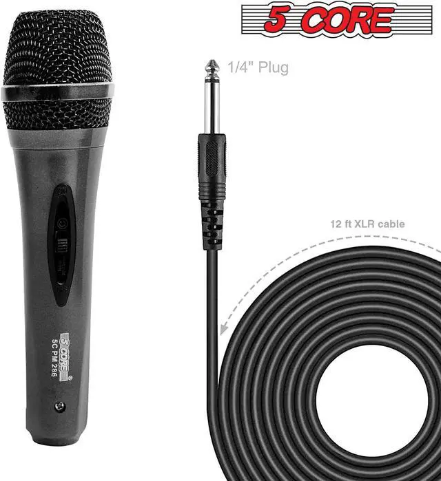 Alt view image 2 of 7 - 5Core PREMIUM Karaoke Singing Dynamic Microphone PRO Wired XLR cable PM-286