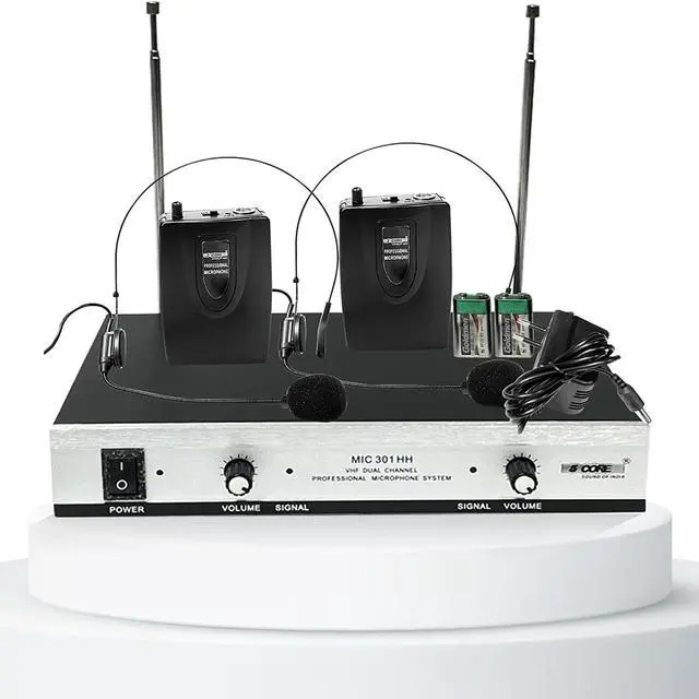 Main image of 5Core VHF Dual Channel DIGITAL Wireless Microphone System Receiver 2x Hand Mic WM 301 HH