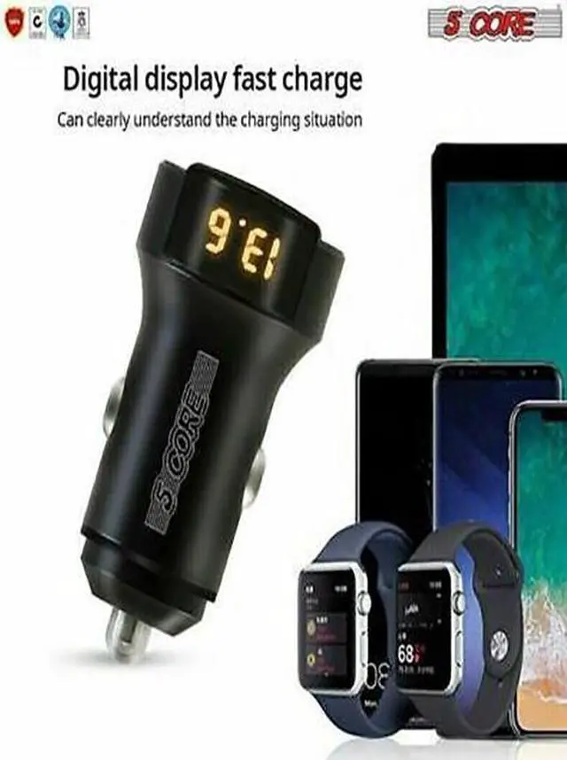 Alt view image 3 of 7 - 5Core 12V Car USB Fast Charger Dual USB Port Adapter For IPhone Samsung 10 Pack CDKC11 2USB