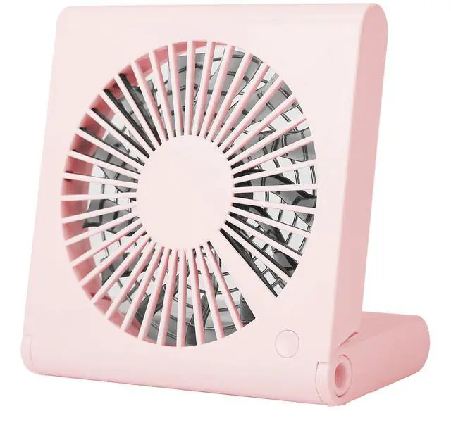 Main image of Portable USB Desk Fan - Rechargeable, 3 Speeds, Quiet, 120° Rotation, Ideal for Office, Travel - Pink - One size