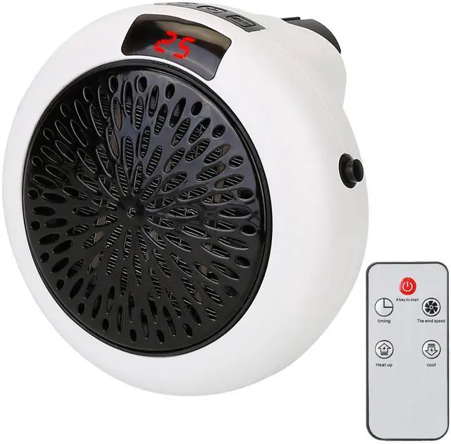 Main image of 900W Portable Heater Fan with Adjustable Temperature, Auto Shut-off, Remote - White - One size