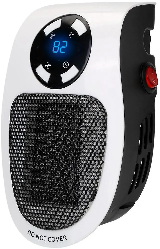 Main image of 500W Wall Outlet Heater with Adjustable Temp, Auto Shut-off, Remote Control - White - One size