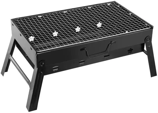 Main image of Portable Foldable BBQ Grill Lightweight Smoker for Camping and Garden - Black - Large