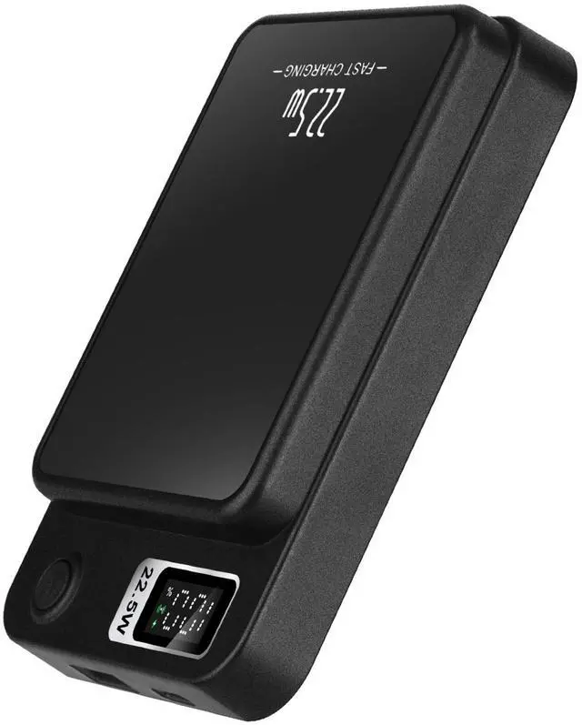 Main image of 2-in-1 Magnetic Wireless Power Bank 10000mAh PD20W Fast Charging MagSafe - Black - One size