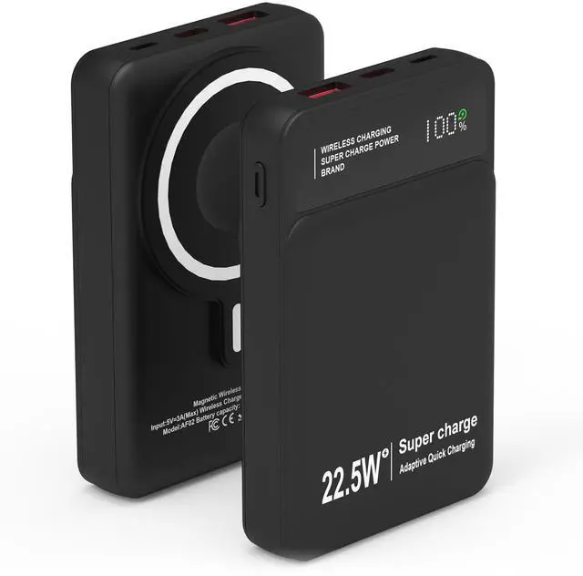 Main image of Fresh Fab Finds 5000mAh Magsafe 3-in-1 PD22.5W Power Bank - Black - 5000MA