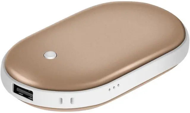 Main image of 5000mAh Hand Warmer & Power Bank Rechargeable Double-Sided Heating - Gold - One size