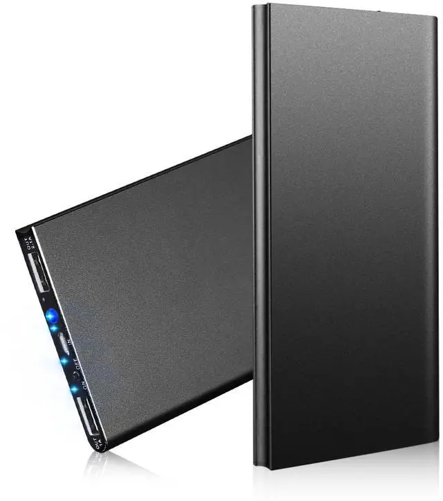 Main image of 20K mAh Ultra-Thin Power Bank Dual USB Phone Charger - Black - One size