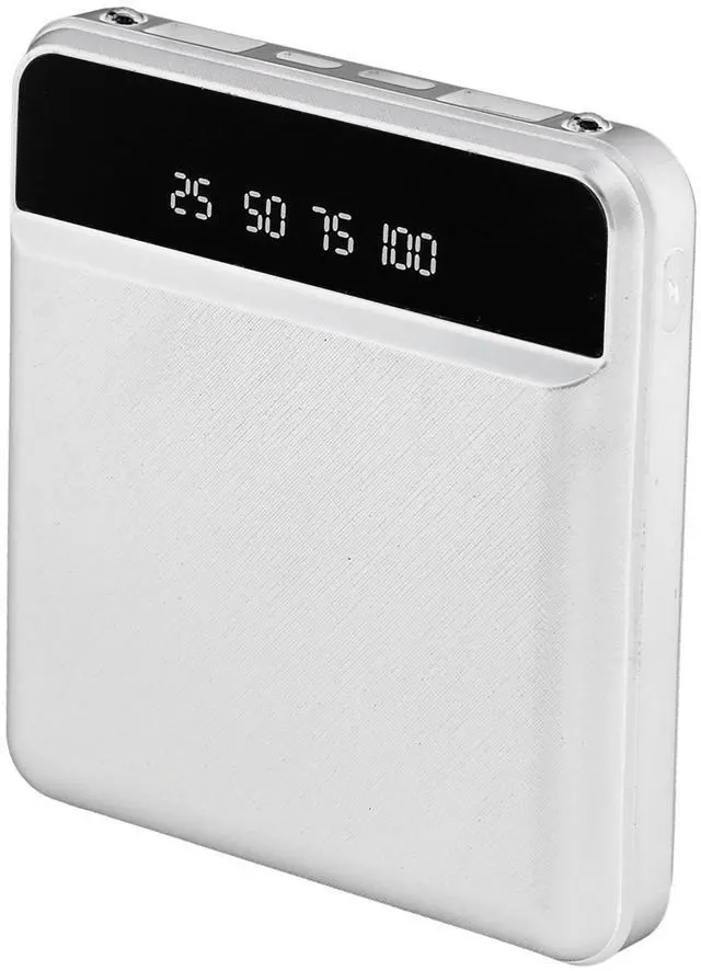 Main image of 10000mAh Mini Power Bank with Dual USB Ports LCD Display Type-C Input - White - One size