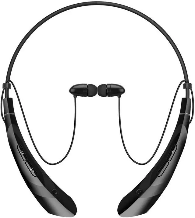 Main image of Wireless Neckband Headphones V5.0 Sweatproof Magnetic Earbuds Mic 2-Pack - Black - One size