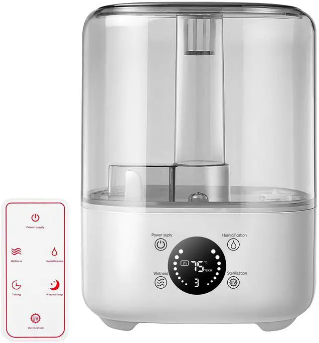 Main image of Fresh Fab Finds 5L/1.32Gal Humidifier w/ Sensor, Timer, UV, Adjustable Mist - White - One size