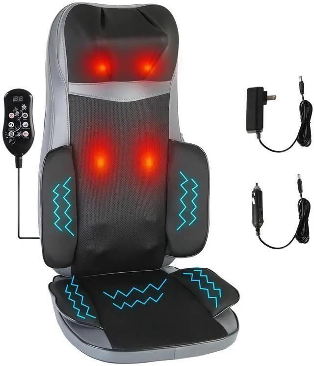 Main image of Fresh Fab Finds Shiatsu Neck & Back Massager w/ Heat 3D Kneading Pad - Black - One size