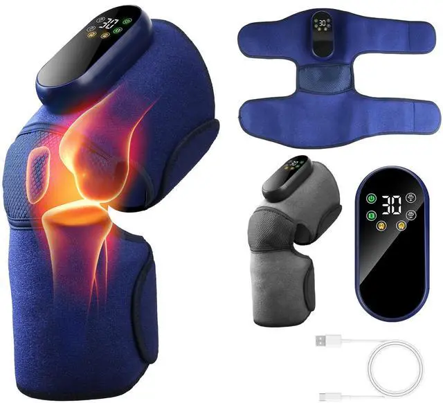 Main image of Fresh Fab Finds Cordless Heated Knee Massager 5 Heat & 3 Vibration Modes - Blue - One size