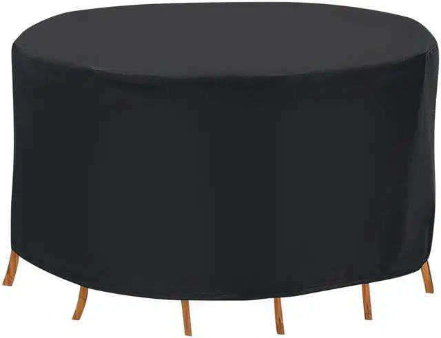 Main image of Fresh Fab Finds 91x43in Circular Table Cover UV Outdoor Protector - Black - One size