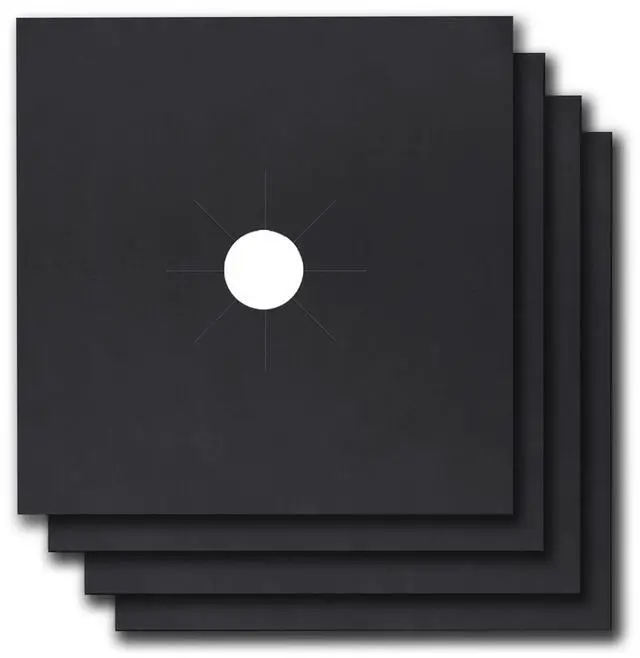 Main image of Fresh Fab Finds 4-Pack Nonstick Burner Protector Liner Reusable - Black - One size