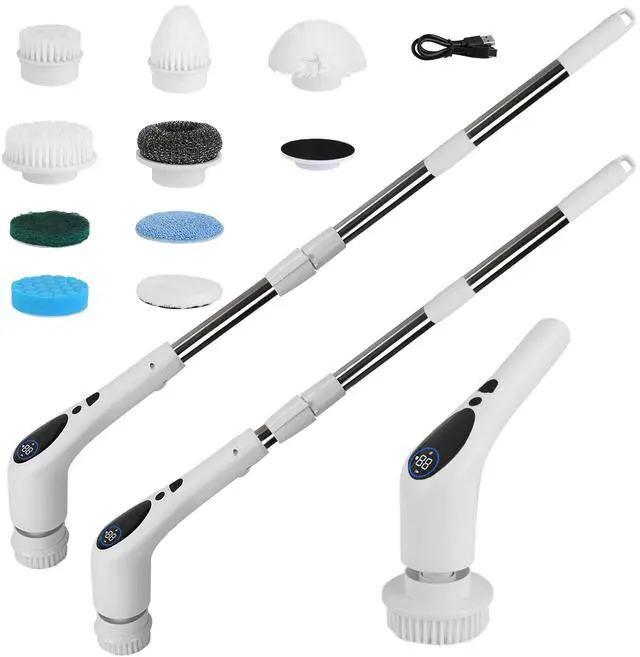 Main image of Fresh Fab Finds Spin Scrubber with Voice Prompt, 9 Heads, 3 Speeds - White - One size
