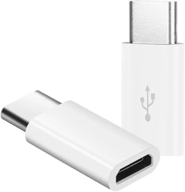 Main image of Fresh Fab Finds 2Pcs Micro USB to Type C Adapter Connector Converter - White - One size