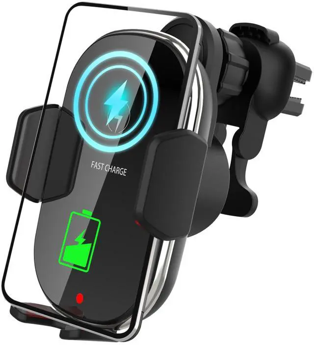 Main image of Fresh Fab Finds 15W Wireless Car Charger & Vent Mount - iPhone 13/12 - Black - One size