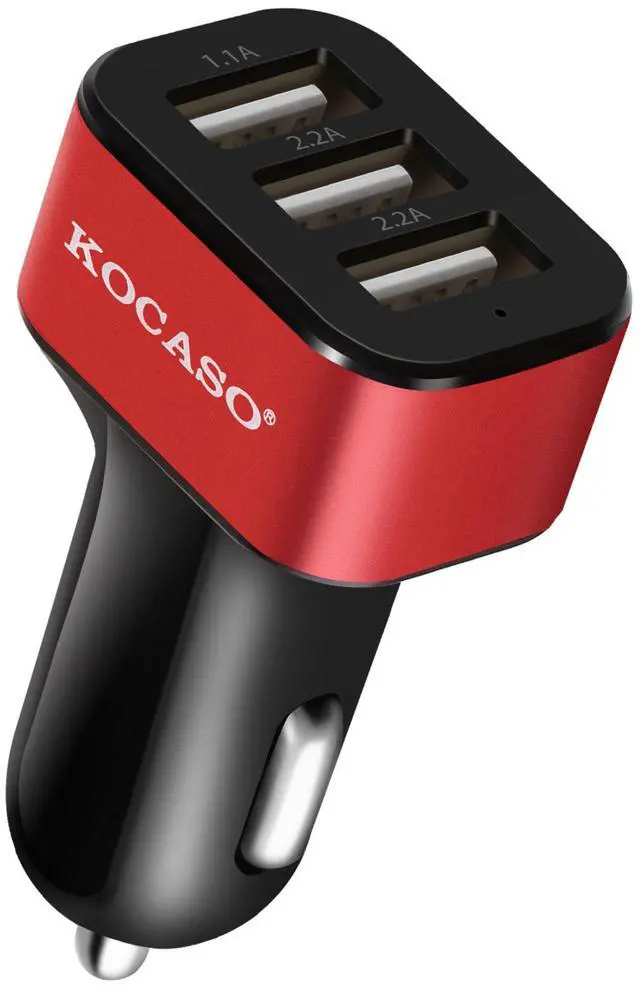 Main image of Fresh Fab Finds 30W Triple USB Car Charger - Compact - Red - One size