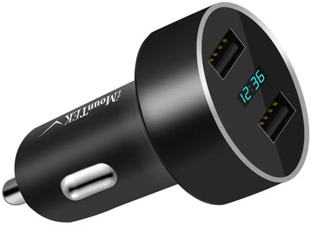 Main image of Fresh Fab Finds 15W Dual USB Car Charger Adapter w/ LED Display - Black - One size