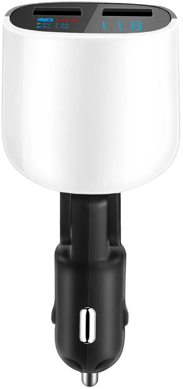 Main image of Fresh Fab Finds Dual USB Car Charger 17W w/ LED Display - Black - One size