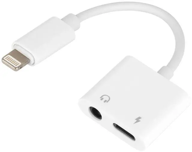 Main image of Fresh Fab Finds 2-in-1 Audio & Charger Adapter for iPhone 13/12/11 - White - One size