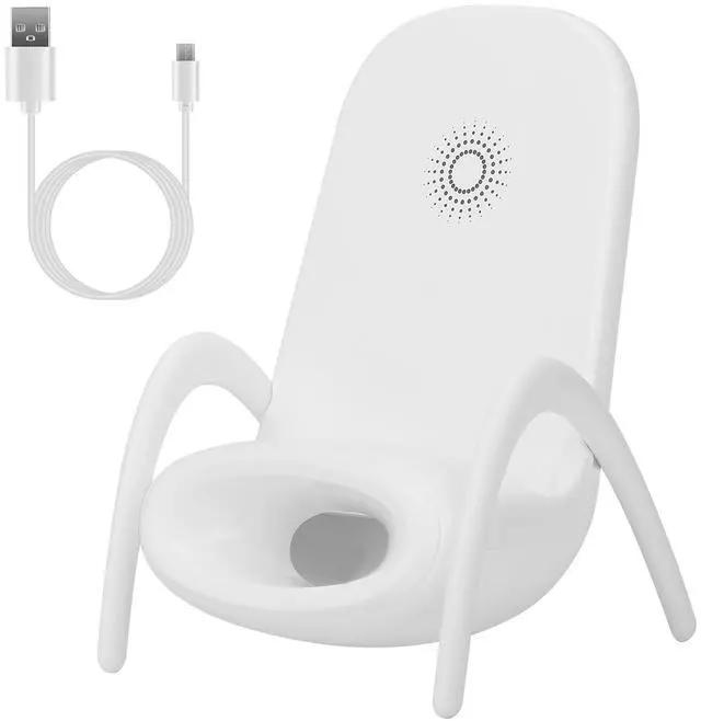Main image of Fresh Fab Finds Wireless Charging Chair Stand w/ Speaker for Phones - White - One size