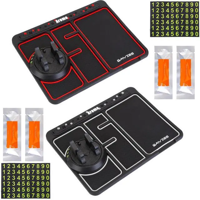 Main image of Fresh Fab Finds 4-in-1 Car Phone Mat w/ Rotatable Holder & Glow - Black - One size