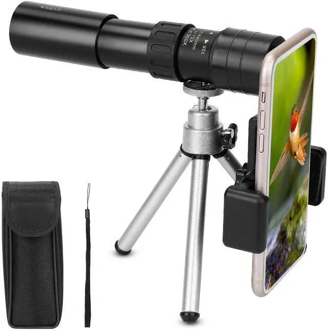 Main image of Fresh Fab Finds 10X-300X Zoom Monocular w/ Phone Mount & Tripod - Black - One size