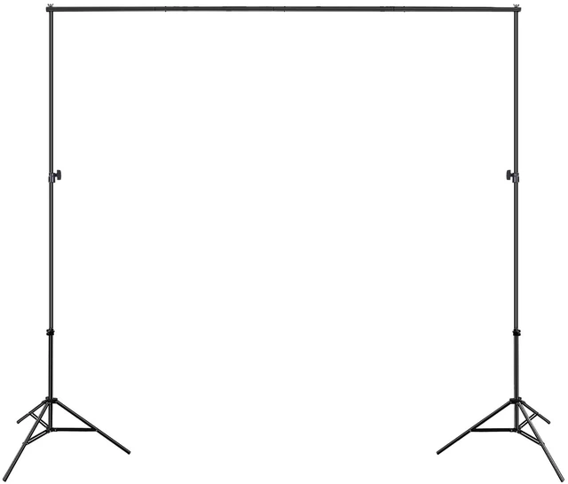 Main image of Fresh Fab Finds 6.5x10ft Photo Studio Backdrop Stand Kit w/ Bag & Clamps - Black - One size