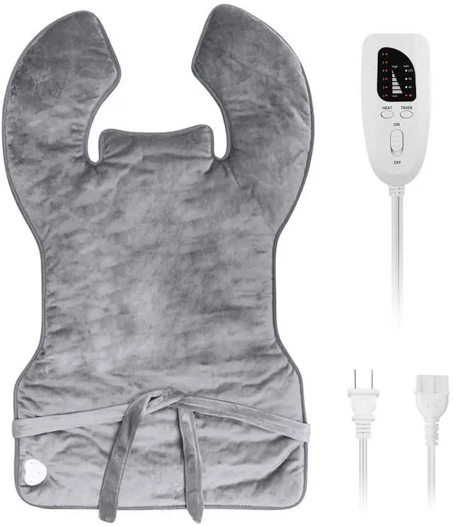 Main image of Fresh Fab Finds 36.6x22in Neck Shoulder Heating Wrap 6 Temps 4 Timers - Gray - One size