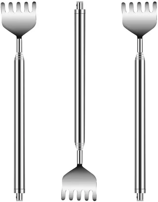 Main image of Fresh Fab Finds 3pcs Telescopic Back Scratcher Set - Gray - One size
