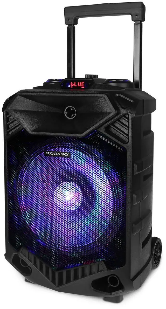 Main image of Fresh Fab Finds Wireless Party Speaker 12in Woofer Bass Party Speaker w/ Cordless Microphone FM Radio USB Reading MMC Car Slot Aux-In Flashing LED Colorful Lights - Black One size