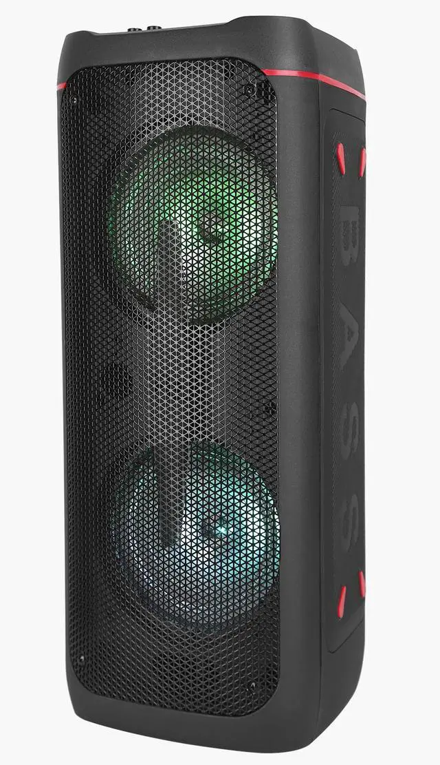 Main image of Fresh Fab Finds Portable Wireless Party Speaker RGB Colorful Lights DJ PA System with TWS Function FM Radio USB MMC Card Reading Aux In Recording Function Mic Priorit - Black One size