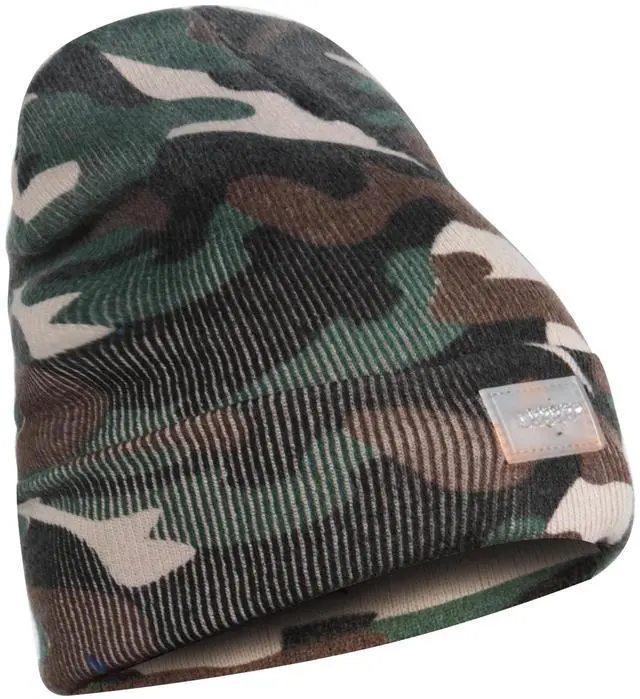 Main image of Fresh Fab Finds Unisex 5 LED Knitted Beanie Winter Warm Hat Camping Jogging Running Cap Headlamp - Camouflage One size