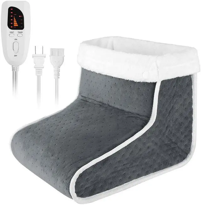 Main image of Fresh Fab Finds Heating Pad for Foot Electric Heated Foot Warmer Soft Leg Warmer Boots with 6 Level Heating 4 Level Timing - Gray One size