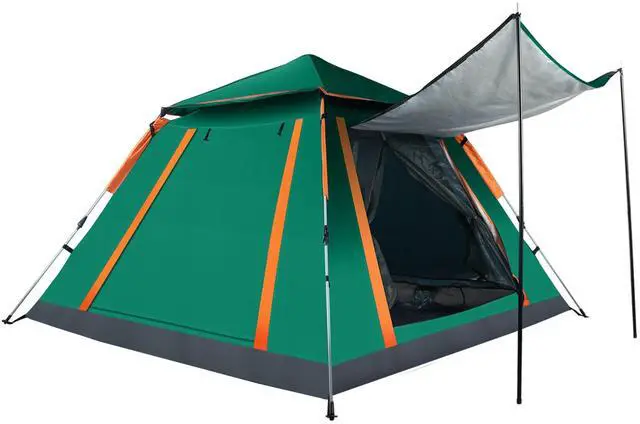 Main image of Fresh Fab Finds 4-5 Person Camping Tent Outdoor Foldable Waterproof Tent with 2 Mosquito Nets Windows Carrying Bag for Hiking Climbing Adventure Fishing - Green One size