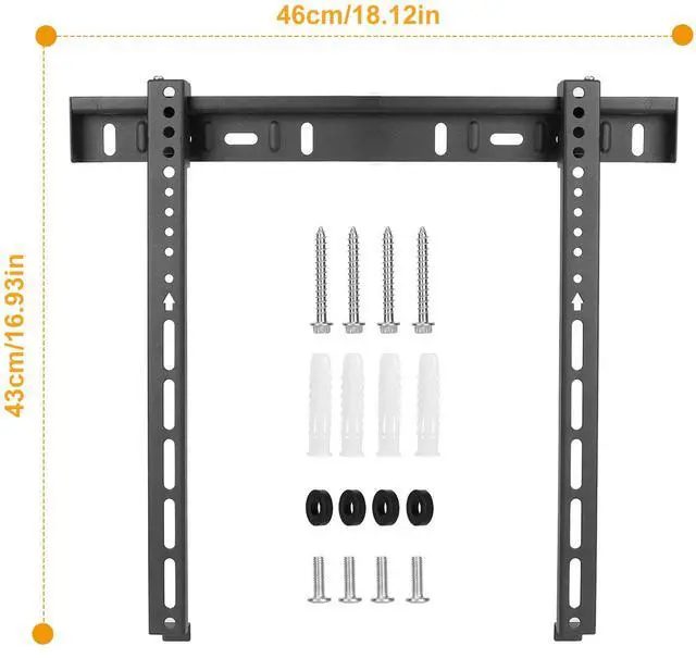 Main image of Fresh Fab Finds TV Wall Mount TV Wall Holder Bracket Support 32-65 inch Flat TV Max Hole Distance 400x400mm Hold Up To 30kg/66.14lbs Black One size