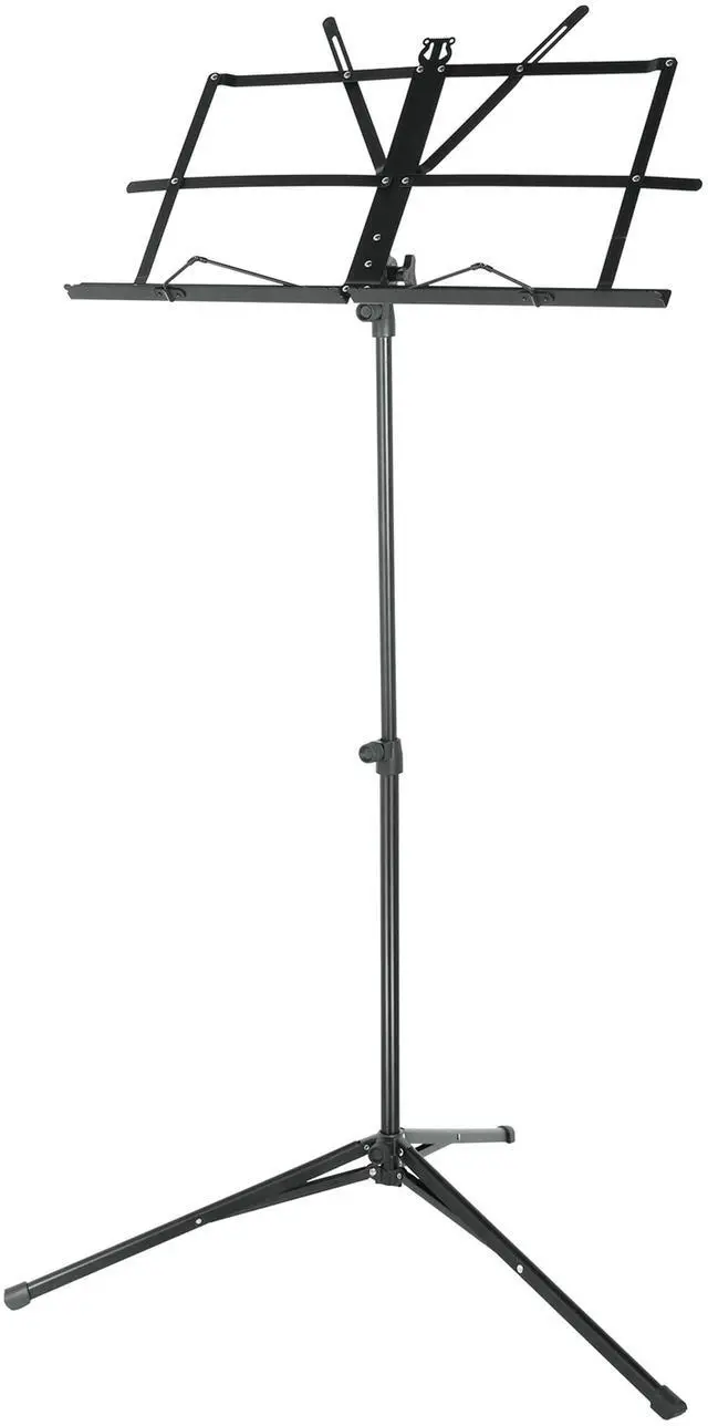 Main image of Fresh Fab Finds Tripod Music Stand 360° Rotatable Instrument Sheet Holder Heavy Duty Metal Folding Retract Book Mount for Kids Guitar Singers Black One size