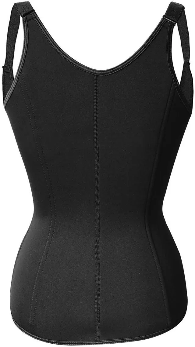 Main image of Fresh Fab Finds Zippered Waist Trainer Corset Waist Tummy Control Body Shaper Cincher Back Support with Adjustable Straps for Women Black Medium