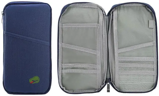 Main image of Fresh Fab Finds Travel Passport Wallet w/ 12 Slots for Cards, Tickets, ID & Phone Zipper Case - Royal Blue - One size