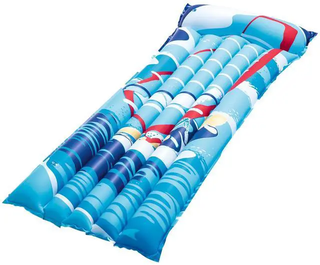 Main image of Fresh Fab Finds 72in Inflatable Pool Float Lounge Mat with Pillow for Adults & Kids - Multi - One size