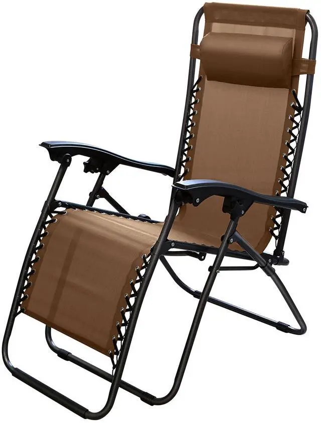 Main image of Fresh Fab Finds Zero Gravity Recliner Chair w/ Pillow 330lbs Load Capacity - Brown - 1 pc