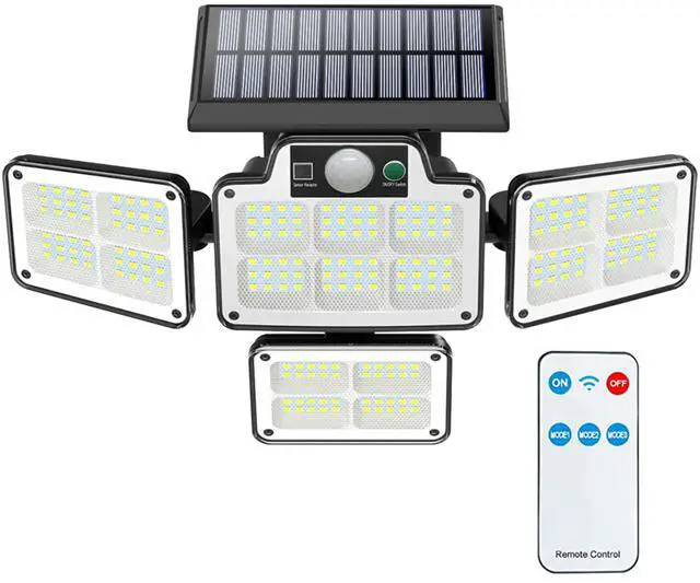 Main image of Fresh Fab Finds 216LED Solar Motion Sensor Flood Light w/ 3 Adjustable Heads - Black - One size