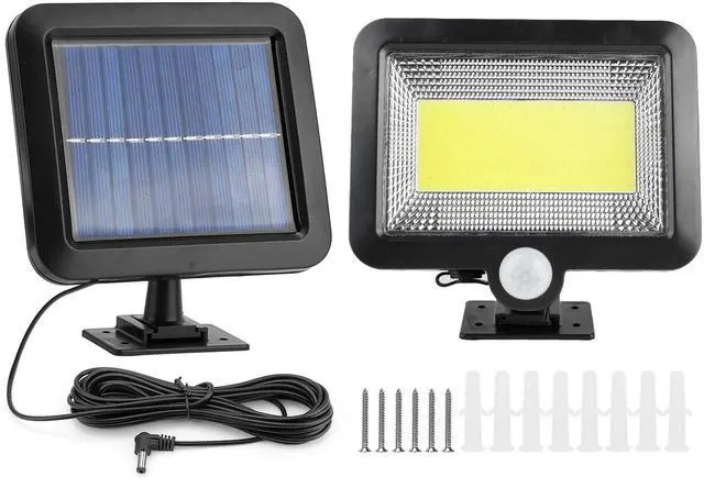 Main image of Fresh Fab Finds 100LED Solar Wall Light Motion Sensor IP65 Waterproof Dusk-to-Dawn - Black - One size