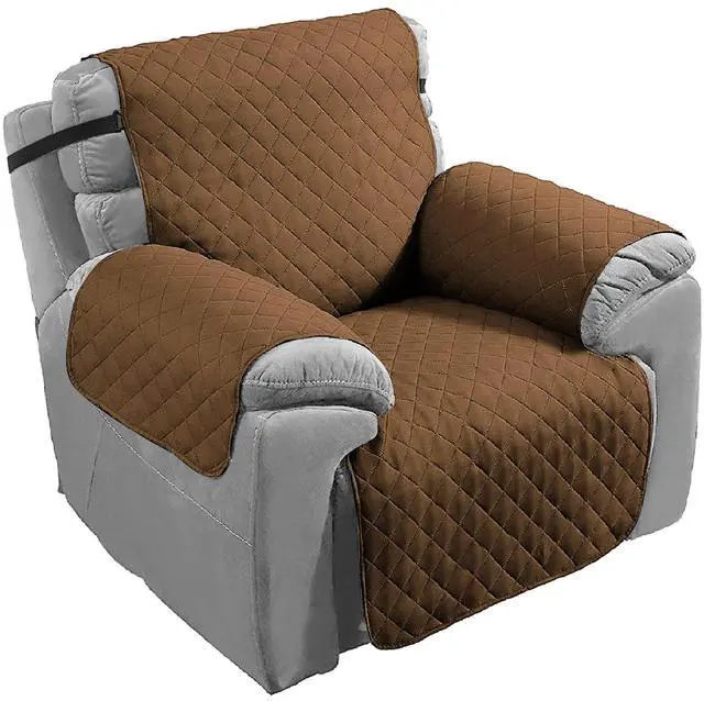 Main image of Fresh Fab Finds Reversible Sofa Cover w/ Straps Water-Resistant for Pets/Kids - Chocolate - 1 seat