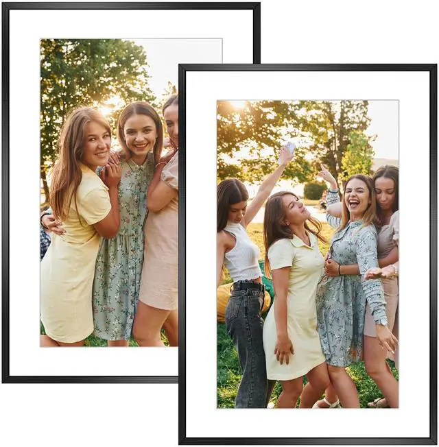 Main image of Fresh Fab Finds 2Pc 16x24in Wall Picture Frames Horizontal/Vertical Mount - Black - One size