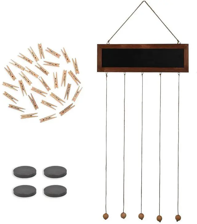 Main image of Fresh Fab Finds Hanging Picture Display Frame w/ 30 Clips & Blackboard - Black - One size