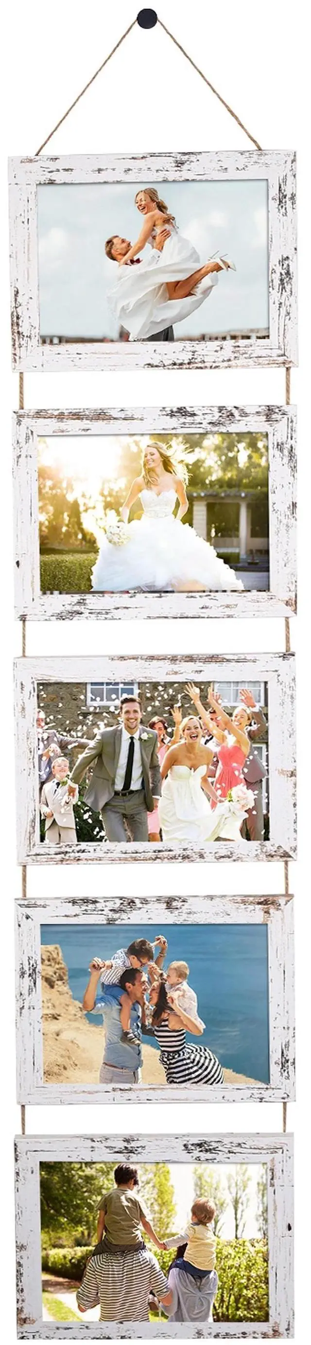 Main image of Fresh Fab Finds 5x7in 5-Opening Rustic Wood Wall Hanging Collage Frame - Old - 5 x 7in