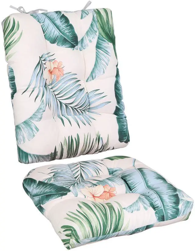 Main image of Fresh Fab Finds 2Pc Rocking Chair Cushion Set w/ Ties, Soft & Supportive - Beige - One size